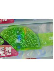 MINI JUEGO DE GEOMETRIA DE PLASTICO 4 PIEZAS 4 COLORES DISPONIBLES - COLORES - Ver 2