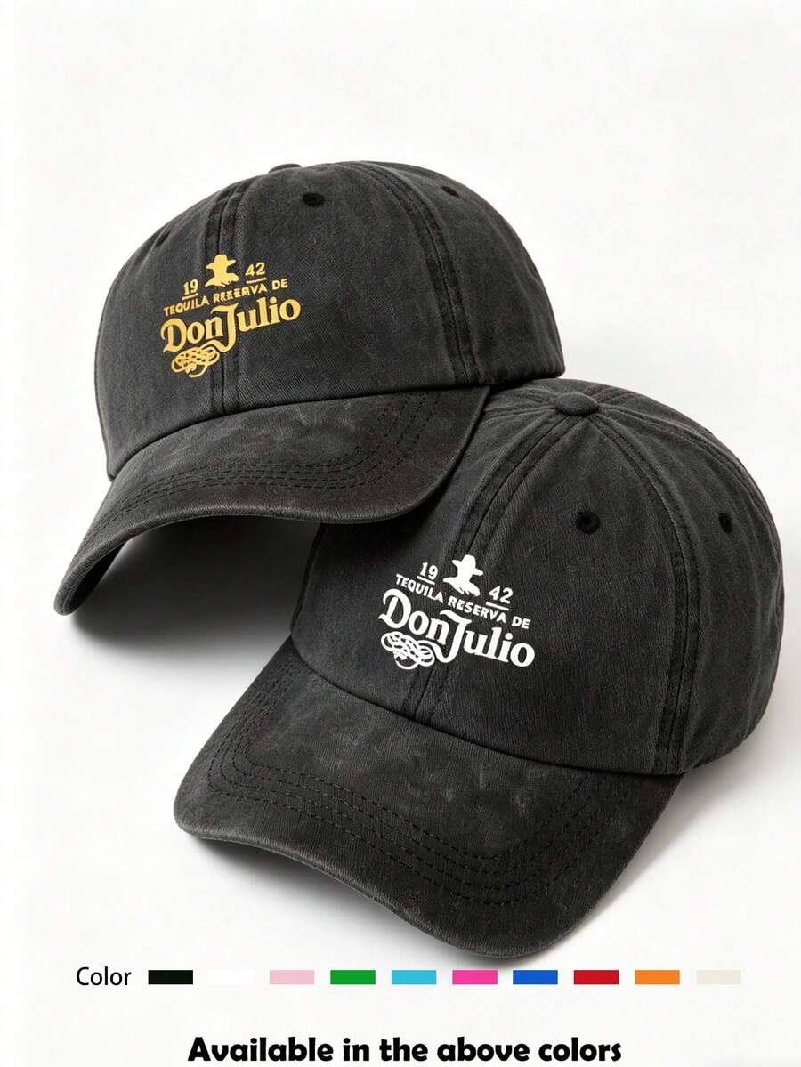 2pcs Unisex Retro Distressed Printed Baseball Cap, Sun Hat, Suitable For Daily Outings, Hiking, Vacation, Fishing - Multicolor - View 1