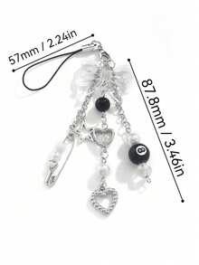 1pc Handmade Resin Beaded Keychain - Punk Style, Fashion Accessories Lobster Clasp Pendant For Women, Car Decor, Bag Charm, School, Star, Cute Goth Y2k (Note: Due To The Material, Please Handle It Carefully After Receiving To Avoid Breakage) - Multicolor - View 5