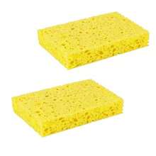 Multi-Use Cellulose Kitchen Sponges Compressed Cellulose Sponges Non-Scratch Dish Sponge For Kitchen Bathroom Cars With Funny Cut-Outs DIY Design 2-Pack Light Yellow Ideal For Daily Cleaning Tasks In Multiple Environments Including Kitchen Countertops Bathroom Surfaces And Car Interiors Soft Yet Durable Texture Ensures  Use On Sensitive Surfaces Without Scratching Compact Compression Saves Space Easy To Rehydrate And Use Perfect For -Friendly Cleaning Solutions - Light Yellow - View 1