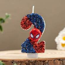 Superhero Themed Fun Cartoon Number 0-9 Birthday Cake Topper, Party Gift, Children's Birthday Candles - Multicolor - View 5