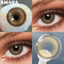 AMARA 1對棕藍色隱形眼鏡 年度佩戴 棕色色調隱形眼鏡 14.5mm 萬聖節裝扮 - THIRA-BROWN - 查看 3