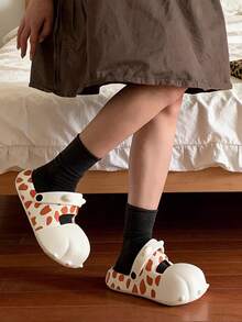 Women's Creative Cat Claw Thick-Soled Sandals, Cute Sweet Girl Giraffe Print Slip-On Breathable Non-Slip Open Toe Slippers, Fashionable Indoor/Outdoor Wear For Spring/Summer - Giraffe - View 6
