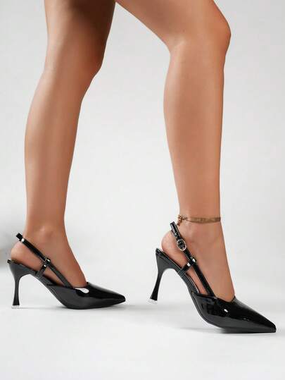 New Spring/Summer Women's Pointed Toe Criss-Cross Strap Stiletto High Heel Sandals, Fashionable Korean Style Backstrap High Heels, Suitable For Work, Office, Commute, Wedding, Music Festival, Valentine's Day, Versatile Open Toe Pumps