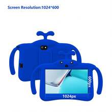 Qetupa 7吋 Android 13 兒童平板電腦，2GB RAM+32GB ROM，1024*600 IPS 觸控螢幕，3000mAh 電池，0.3MP+2.0MP 雙鏡頭相機，802.11b 2.4G WIFI，附防震保護殼，輕巧耐用設計，隨時隨地享受娛樂 - 藍色 - 查看 3