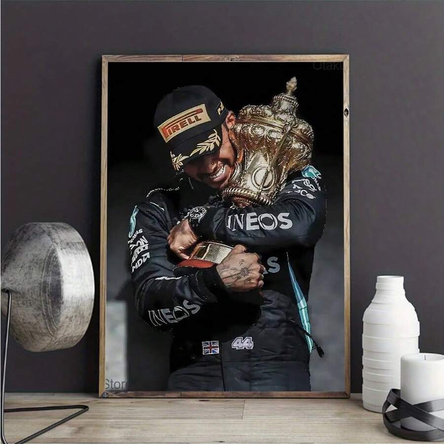 1pc Racing 44 L-Lewis H-Hamilton Poster Multi-Purpose Wall Art For Living Room Bedroom Office Hallway Bar Home Decor Gift,No Frame - Multicolor - View 1