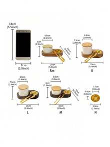 1 Set de quemador de incienso con combinación de cerámica y madera, color de madera natural, estilo minimalista moderno, apto para decoración del hogar, sala de estar, oficina, hotel y festividades - Multicolor - Ver 13