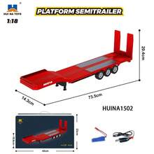 HUINA 1/18 19CH RC Truck 1501 770S Scania Tractor de aleación 2,4G Control remoto camión remolque de ingeniería con juguetes de luz y sonido - Verde - Ver 8