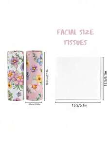 1pc Printed Car Tissue Box With 100 Tissues, Travel Tissue Holder Suitable For Car Cup Holder And Home Desk, Random Style - Multicolor - View 7