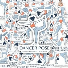 50 Stücke Yoga Pose Aufkleber, Fitness Dehnübungen, wasserfeste Aufkleber geeignet für Yoga Studio, Notizbücher und Dekorationen - 50 Yoga-Haltungsaufkleber - Übersicht 9