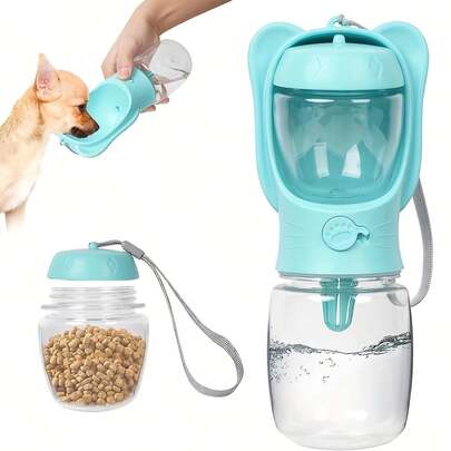 Portable Dog Water Bottle/Food Bowl, Portable Water And Food Bowl/Feeder, 2-In-1 Pet Travel Cup, Dog Water Bottle, Outdoor Dog Water Bottle, Outdoor Cat And Dog Drinking Utensils