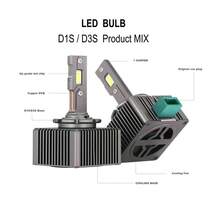YERBW 2个D1S D2S D3S D4S D5S LED大灯灯泡，55W，兼容原厂镇流器，适用于大多数车辆 - 6000K - 查看 7