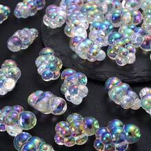 10pcs Transparent Acrylic Cloud Beads, UV Colorful Beautiful Cloud Bubble Beads, Suitable For DIY Crafts Like Bracelets, Necklaces, Bag Charms And Other Creative Handmade Items - Multicolor - View 3