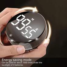 Magnetic Digital Kitchen Timer, 3 AAA Batteries Required (Not Included), Rotary Time Organizer With LED Display And Alarm, Portable Design For Cooking, Study, Shower, Home And Office Use, Non-Slip Base - 5 Color Options - 1 Item - View 6