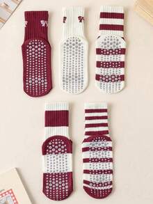 1双女士瑜伽袜，透气网眼防滑专业普拉提健身运动船袜，带硅胶垫，夏季款 - 彩色 - 查看 5