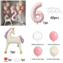 1 Set Einhorn & Fliege Rosa Zahl Ballon Set, enthält 0-9 Folienballons, 10-Zoll Latex Ballons in Hellrosa & Rosa, geeignet für Geburtstagsdekoration, Babyparty, Jahrestag, 1. Geburtstag Hintergrund, Hochzeitshintergrund, Fotografie Requisiten - Übersicht 15