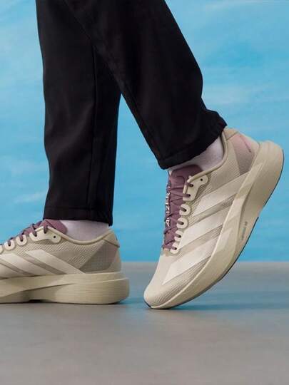  adidas Adizero Evo SL 舒適柔軟跑步鞋 男款 米色