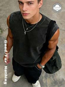 Men Tank Tops - 黑色 - 查看 2
