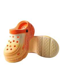 1 par de sandalias con suela de EVA transpirable y de talla grande con efecto degradado de la marca TMA EYES, con soporte del arco, cómodas y antideslizantes para uso en exteriores/interiores, unisex, adecuadas para verano, playa y camping - Amarillo - Ver 5