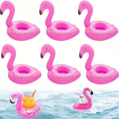 5 piezas Portavasos inflables con diseño de flamenco, Flotadores de bebida de verano para fiestas en la playa y la piscina, Juguetes inflables para bebidas, Regalos ideales para amigos y familiares, Decoración de piscina para bodas y despedidas de soltero, Accesorios esenciales para la piscina, Adecuados para bodas, despedidas de soltero y fiestas en la piscina