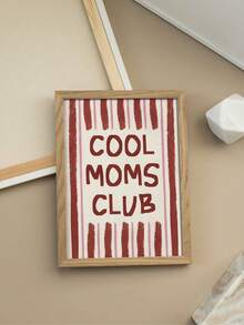 1张酷妈俱乐部海报，趣味妈妈墙饰，现代字体印刷，母亲节礼物，无框帆布画，适用于卧室、浴室、客厅、厨房 - 文字A款 - 查看 3