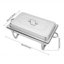 Rectangular 62 * 34 * 31 Cm, 9-Liter Chafing Dish Buffet Set, Food Warmer For Buffets, Polished Stainless Steel Chafing Dish For Parties, Birthdays, Holidays, And Church Events - View 9