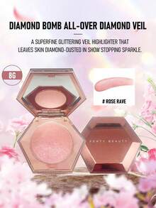 Fenty Beauty By Rihanna Rhinestone Bomb 全臉亮鑽面紗 #Rose Rave（純粉色與金色閃耀）8g/0.28 Oz | 極細閃亮面紗高光，讓肌膚呈現亮鑽灑落般的吸睛閃耀 | 融於肌膚 - Rose Rave - 8g - 查看 7