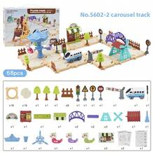 Juego de ensamblaje de pista de carreras eléctrica para niños, Noria y Barco Pirata de escenas múltiples, juguete educativo que estimula el cerebro y la interacción entre padres e hijos, cultiva la concentración y la creatividad, regalo para el Día del Niño y cumpleaños para niños - Multicolor - Ver 3