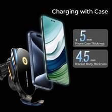 REMAX 15W Wireless Car Charger Mount, Infrared Sensor Auto Open & Close, Triangle Locking For Stable No Shake, 360° Swivel, Smart Temperature Control, No Overheating – Fits 4-7.2" Phones,IPhone Charger, Type-C Charger - C27 - View 9