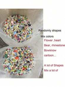 3D Assorted Mix Color Nail Charms Multi-Shapes Heart Flower Bowknot Shaped Nail Charms Resin Flatback Nail Art Rhinestones Charms Manicure Crafts Jewelry Accessories - 多色 - 查看 4