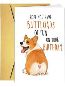 1Pc Funny Dog Birthday Card, Corgi Birthday Card, Dog Lover Birthday Gift, With Envelope - View 3