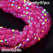 90-163 piezas Cuentas facetadas multicolor, cuentas sueltas para hacer joyas DIY como pulseras, collares, tocados, pendientes, suministros de artesanía de cuentas hechas a mano - Cuentas de vidrio hechas en casa - Ver 12