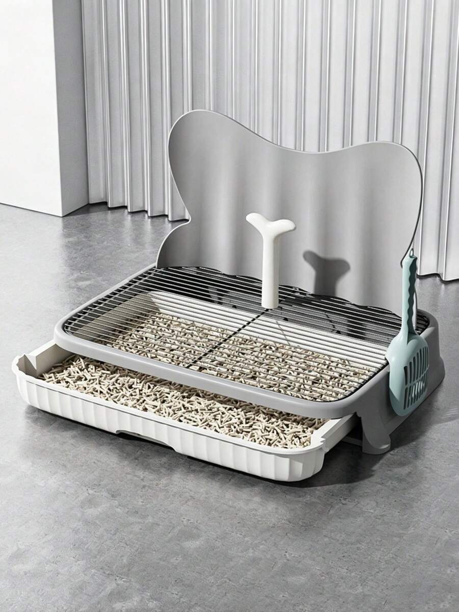 1pc Indoor Dog Toilet With Splash Guard, Removable Grid Tray And Pee Pad Holder, Easy Clean Pet Training Pad, Suitable For Small/Medium Dogs, Comes With Pooper Scooper - Multicolor - View 1