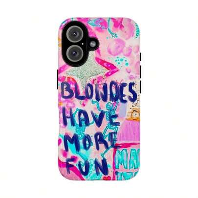 Mclaiwoodshop Blondes Have More Fun Phone Case Phone Cover Hard Cases Phone Case Phone Grip Phone Case 16 Case 13 Phone Cases Valentine's Day  Phone Case Beach Customizable Things Ldeal Holiday Present Phone Case Cute Fundas Yellow
