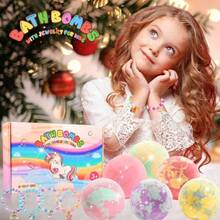 Bombas de baño de unicornio con juguete sorpresa, set divertido para niños, efervescentes y aromáticas - color - Ver 2