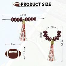 2 Pcs Beaded Charms With Tassels Bogg Bags - Sporty Beach Bag Accessories, Compatible With Simply Other Rubber Beach Bags - 升級版足球 - 查看 4