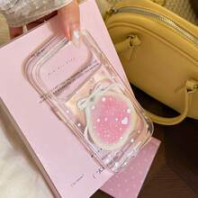 GUCADI 透明金色石榴心形烫金手机壳，兼容 17 Pro Max、16 软壳、15 透明水果壳、13 高端、独特、甜美、创意、韩式、清新、小众、轻奢风格、ins 风 - 無色 - 查看 6