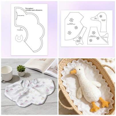 2 Sizes Reusable PET Quilt Sewing Templates For Make Duck Body, DIY Fabric Crafting Stencils, Sewing Tool For Applique & Quilting (30x40cm & 29.7x21cm)