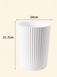 1pc Striped Trash Can, Waterproof And Dirt-Resistant, Large Capacity Portable, Suitable For Bedroom, Bathroom, Kitchen, Etc., Uncovered Cylindrical Design, No Power Supply Needed - Multicolor - View 16