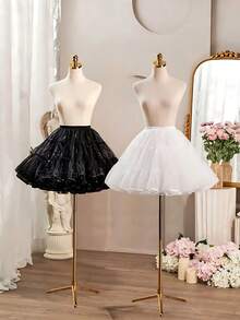 Váy lót voan bồng bềnh có thể điều chỉnh, váy lót lưới pha lê ngắn màu đen trắng cho váy cưới, Hanfu, tiệc cưới, biểu diễn, khiêu vũ, cosplay, trang trí, phù hợp cho Ngày Valentine, Ngày của Mẹ, Ngày của Cha, tựu trường, dễ thương, ngọt ngào, thanh lịch, giá cả phải chăng, lễ hội, sinh nhật. - nhiều màu - Xem 3