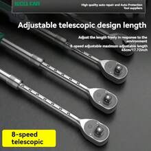Llave de trinquete de 90 dientes, llave de vaso de liberación rápida, llave de trinquete retráctil, herramienta de reparación de automóviles - A - Ver 5