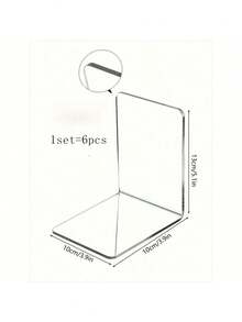 Estantería en L de acrílico transparente, estantería de almacenamiento de alta resistencia antideslizante, minimalista moderna, adecuada para oficina, estudio, hogar, escritorio, libros, regalos, decoración de aprendizaje - material de oficina - Ver 8