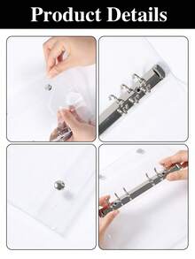 1 Peça Pasta Transparente A5 A6 A7, Anéis Folhas Soltas Planejador, Capa de Caderno, Organizador Recarregável de Escritório, Organizador de Arquivos, Suprimentos de Escritório - Design Transparente para Fácil Visibilidade, Volta às Aulas, Suprimentos Escolares, Carteiras Duráveis para Dinheiro, Orçamento, Itens Essenciais de Escritório, Bens Domésticos, Visual Moderno, Conteúdo Visível, Construção Resistente, Portfólio de Diário de Estética Minimalista - transparente - Visão 11