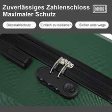 YONSLY Suitcase 16/20/24/28 Inches With 4 Wheels 360° Combination Lock Mesh Pocket Soft Rubber Handle Lightweight Large Travel Suitcase For Vacation - 深綠 - 查看 2