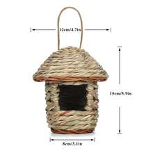 Tổ chim vẹt bằng rơm thủ công ngoài trời, đồ trang trí lồng chim sáng tạo, vật dụng trang trí sân vườn, nhà chim kiểu đồng quê - 1 chiếc - Xem 13