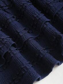 Conjunto de 2 piezas de top sin mangas plisado y minifalda de unicolor para mujer - Azul - Ver 4