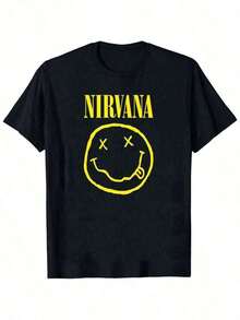 Camiseta de algodón de talla grande de verano para mujer. Talla unisex. Ropa de Verano 2026, Moda Hip-Hop para Hombre - Camisetas de Manga Larga con Gráficos de Nirvanas Angel, Ropa Urbana, Camisetas Gráficas, Camisetas Vintage Divertidas, Corte Regular, Estilo Urbano, Impresión Digital, Regalo Ideal, Camisetas Deportivas de Ocio para Hombre y Mujer, Camisetas Gráficas Ligeras y Transpirables 100% Algodón - Corte Regular, Cuello Redondo, Ropa Casual - Top Casual de Manga Corta con Cuello Redondo, Tela de Elasticidad Media, Ajuste Cómodo para Todas las Temporadas, Camiseta con Patrón Único, Corte Relajado, Ropa Casual, Tops Holgados y Cómodos de Verano. Material absorbente del sudor, suave y agradable para la piel. - Negro 6 - Ver 6
