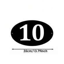 5 Sizes Available! Customized Modern Metal Oval House Number Plate - Black House Number And Address Plate - Metal House Number Sign - Black - View 11