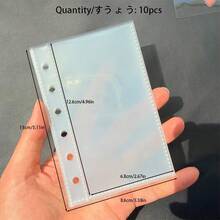 A6/A7/M5 半透明纽扣信封活页夹封面，A6 贴纸笔记本，替换内页，收纳册，计划本封面，收藏卡，笔记本，日记本，文件收纳册，明信片，偶像卡，学习用品，纪念币收藏，照片/文件收纳，相册 - 款式 - 查看 11