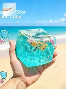 Ocean-Themed Sensory Squeeze Toy - Malta Sugar Block, Decorated With Cartoon Seashells, Conches, Fish Schools And Ice Cream Elements, Effectively Relieves Anxiety. Suitable For Outdoor Spaces And Office Environments, Providing Stress Relief Anytime. As A Cute Desktop Decor, It Makes A Perfect Party Or Holiday Gift! 8ASO - 彩色 - 查看 7